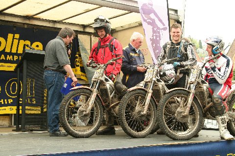 A long way from the days of TY80's: John and David Luff are interviewed with Craig Talbot at the finish