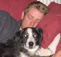 photo of Simon Welch with his dog Bess